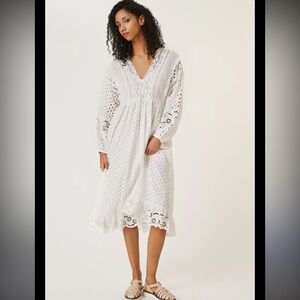 Anthropologie Forever that girl white eyelet dress size small